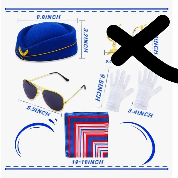 2/$35 - Flight Attendent Costume Accesories - Picture 3 of 6